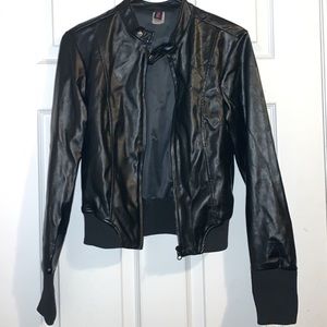 Black leather jacket